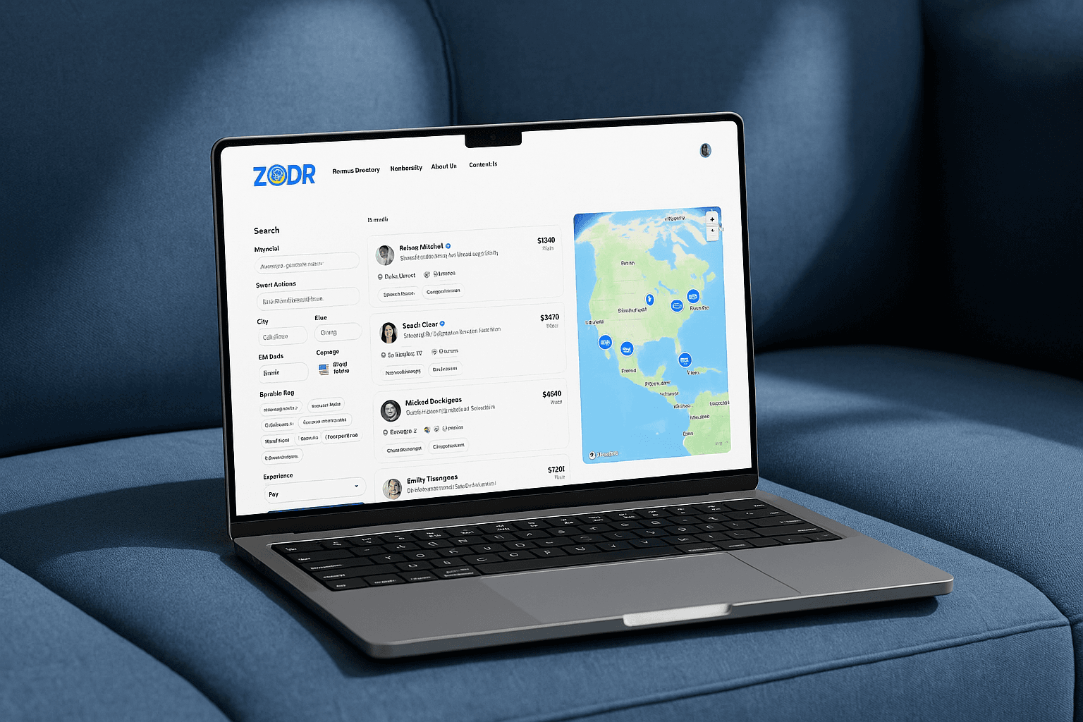 Legal professional directory interface